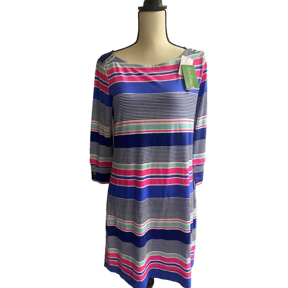 NWT Lilly Pulitzer Sophie Dress Medium Kaleidoscope Jungle Strip UPF 50+ Striped